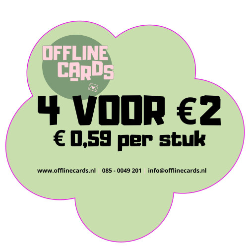 Topkaart 4 voor € 2,00