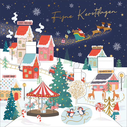 Dubbelvaks XMAS Houses 8 pack