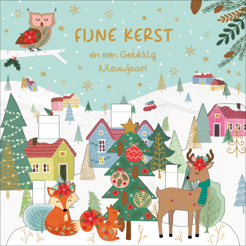 Pop-up kerstkaarten 2 x 4 stuks